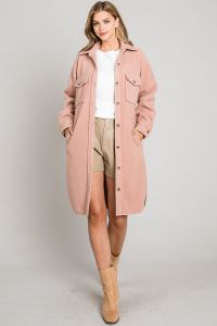 Dusty Rose Long Shacket